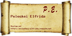 Peleskei Elfrida névjegykártya